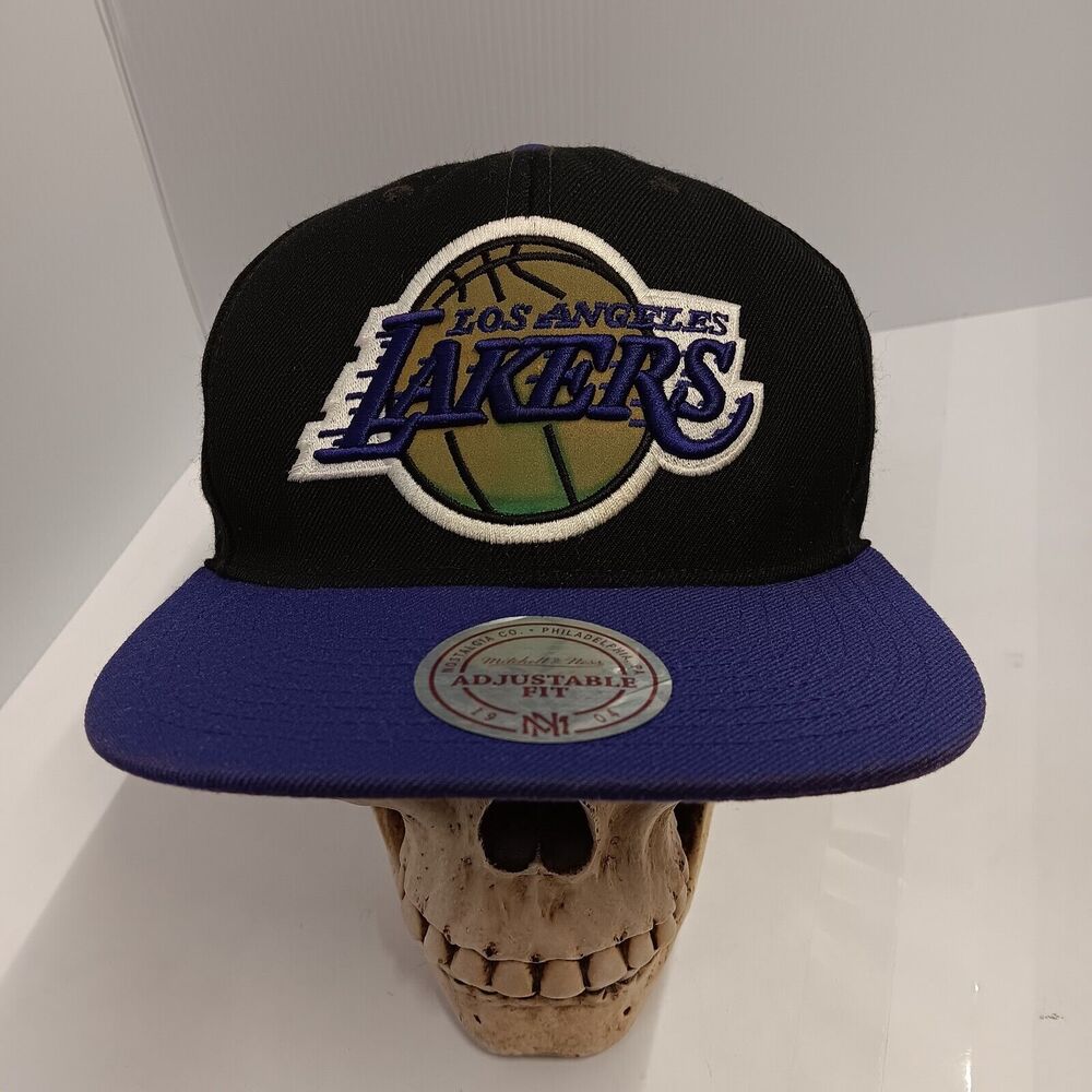 Los Angeles Lakers LA Mitchell & Ness NBA Snapback Hat Adjustable Cap Flat